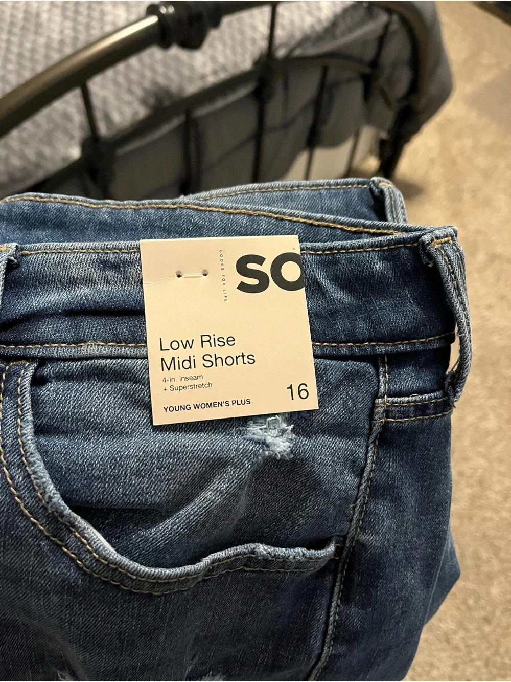SO Denim Distressed Jean Shorts